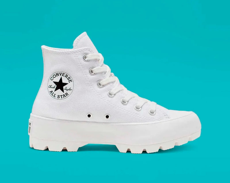 Tenis Converse Plataforma Lugged Hi White/Black/White 565902